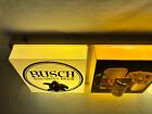 Vtg Busch Bavarian Beer Sign Hanging Wall Clock Bar Light 36  Union Made Usa