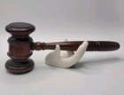 Vintage 9in Walnut Wood Carved Gavel Mallet Hammer     Auction - Court - Prop    euc