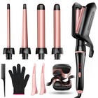 5-in-1 Curling Iron Set  Interchangeable Ceramic Wand Kit For Curls   Waves  Fas