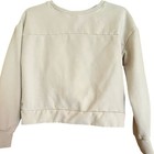 Athleta Girl Kids Cream Twist Back Fleece Sweatshirt Thumbholes Size L 12