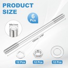 6set M6x100mm Double Ended Stud Screws 304 Stainless Steel Rod With Nut Washer