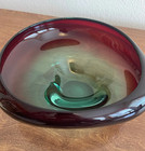 Rare Kingwell Studio Art Glass- Icefire Centerpiece Bowl- Collectable Mcm Murano