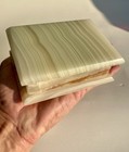 Vintage Marble Onyx Hinged Trinket Jewelry Box