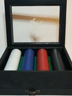 Clay Poker Chip Set Sicura Designed In Milan In Wooden Box W card Deck Drawer
