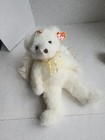 Ty Classic White Angel Bear Devine Plush Stuffed Animal Free Shipping Exc  Cond 