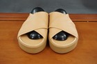 Beek Shoes Womens Size 9 Leather Sandals Slip On Platform Slide Comfort Flats