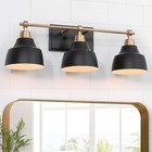 Bathroom Wall Light Fixtures Black Gold Vanity Light  3-light Black   Gold