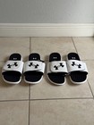 Lot Of 2 Under Armour Ignite Pro Sl Mens Slides White Black 3026023-100 Size 18