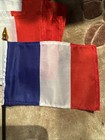15x France Stick Flags Vintage 4x6     Nylon Fabric Handheld Parade Decor