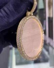 2 Ct Round Cut Real Moissanite Custom Photo Picture Pendant 14k Rose Gold Plated