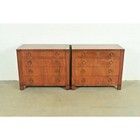 Baker Furniture French Empire Cherry Wood Dressers Or Chests Of Drawers  Pair