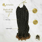 Crochet Twists Ombre Black   Gold Colors  Pre-loop  3 Packs Of 24 Strands pack