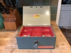 Vtg Burg Wachter Royal Strong Box Personal Safe   Key Brass Lock Green Germany