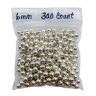 Spacer Beads 6mm Round Sterling Silver Plated Smooth Filler Beads 300 Pieces New