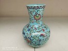Chinese Old Porcelain blue Enamel Colored Entangled Lotus Pattern Vase