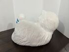Vtg White Ceramic Persian Cat Playing With Yarn Figure Kitty Kitten Statue 12   