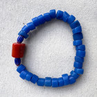 Beaded Bracelet Vintage  Segi  And Chevron Glass Beads Coral Egbe Yemoja