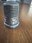 Simons Bros  Victorian Landscape Gray Sterling Silver Thimble 1850-1899