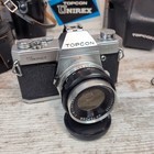 Topcon Unirex 35mm Slr Film Camera Manual  Case  4 Lenses Untested 