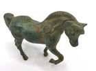 Vintage Bronze Horse Figurine Statue Verdigris Patina Miniature Metal Horse Deco