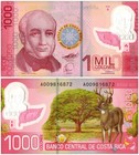 Costa Rica 1000-20000 Colones 5 Pieces Set  2009-2014  P-274-278  Unc
