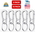 10 Pack Metal Keychain Carabiner Clip Keyring Key Ring Chain Clips Hook Holder