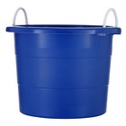 United Solutions 19 Gallon Large Plastic Utility Tub W  Rope Handle  Blue 6 Pack