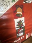 Vintage Latch Hook Kit Christmas Holiday Bell tree santa National Yarn Crafts