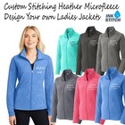 Ink Stitch Design Your Own Custom Logo Texts Stitching Women Microfleece Jackets