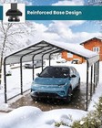 12x20ft Metal Carport Heavy Duty Outdoor Car Shelter Metal Carport Kit Garage      