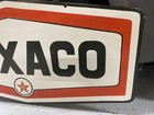 Vintage Large Rare Texaco Star Gas Pump Double Sided Heavy Porcelain Metal Sign