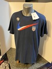 Nike Dri Fit Usa Soccer Men   s T-shirt Blue Large Cotton Polyester - Nwt
