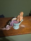 Vintage Fantasy Mermaid Bathing In Teacup Resin Figurine Chalice Statue Decor