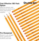Wood-cased  2 Hb Pencils 180 Pack Pre-sharpened Yellow Pencils With Erasers Bulk