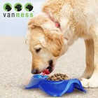 Van Ness Double Dish Large Dog Cat Food Water Bowl 2 In 1 Pet Feeder Plastic