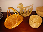 Vintage Modern Wicker Woven Baskets Lot Of 5 Medium Sizes