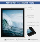 11x15 Picture Frame Black  Photo Frame For Wall Mounting Display Horizontally Or