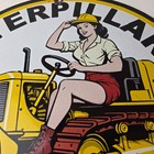 Vintage Caterpillar Porcelain Sign - Diesel Power Farm Tractor Dealer Man Cave