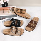 Lurnyet Women s Faux Suede Cork Buckle Cork Footbed Sandals