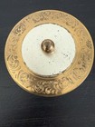Vintage Footed Glass Powder Jar Vanity With Powder Puff And Liner