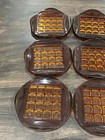 Vintage Mid Century Modern Resin plastic Retro Brown Coasters Set Of 12