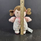 Baby Starters Olivia Rattle Doll Flower Floral Pink Plush Brown Hair Pigtails 9 