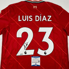 Autographed signed Luis Diaz Liverpool Red Soccer Jersey Beckett Bas Coa Auto