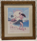 Hula Girl Pinup Print  Honolulu Hawaii  Rare Vintage South Pacific Decor Gifts
