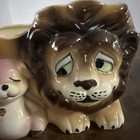 Vintage Inarco Japan Ceramic Lion   Dog Friends Planter