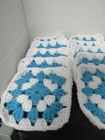 Lot Of 20 5    Crochet Granny Squares  Turqua And White
