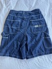 Half N Half  Men s Blue Dark Wash Denim Cargo Shorts Pockets Logo W30 30in