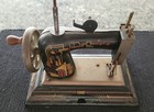 Casige Vintage Black Enamel Hollow Body Pressed Steel Toy Sewing Machine Germany