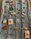 Vintage Lot Of 28 Lapel Pins  Badges    Collectible Pin Backs 