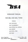 Bsa 500 650 A65 Lightning Service Repair Workshop Manual Unit Construction Twins